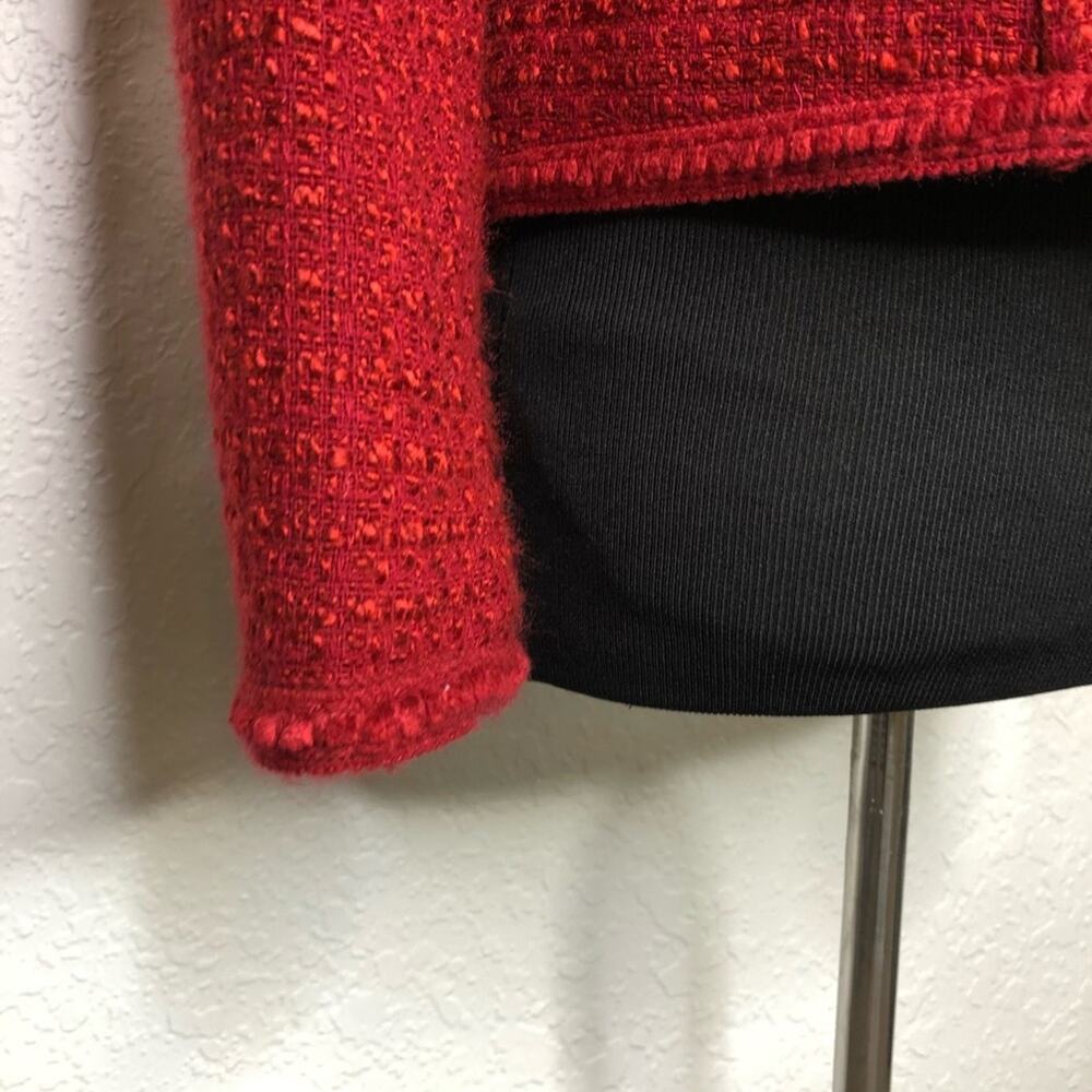 Pendleton red bouchle knit wool blend blazer size… - image 6